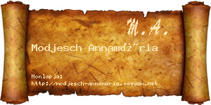 Modjesch Annamária névjegykártya